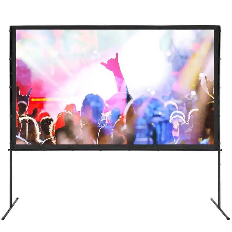 

Movie Projection Display 100-inch 16:9 4K 1080P HD for Home Theater Backyard Movie Night Garden Party, Foldable Polyester Fabric Stable Base Design Portable Carrying Bag Included