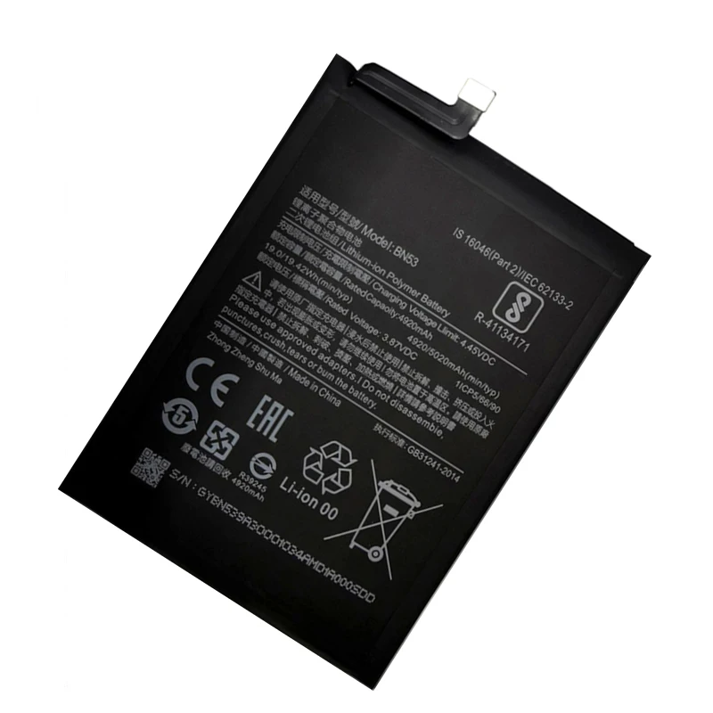 100% New 5020mAh BN53 Battery for Xiaomi Redmi Note 10 Pro Global/Redmi Note 9 Pro Global BN53 Replacement Batteries