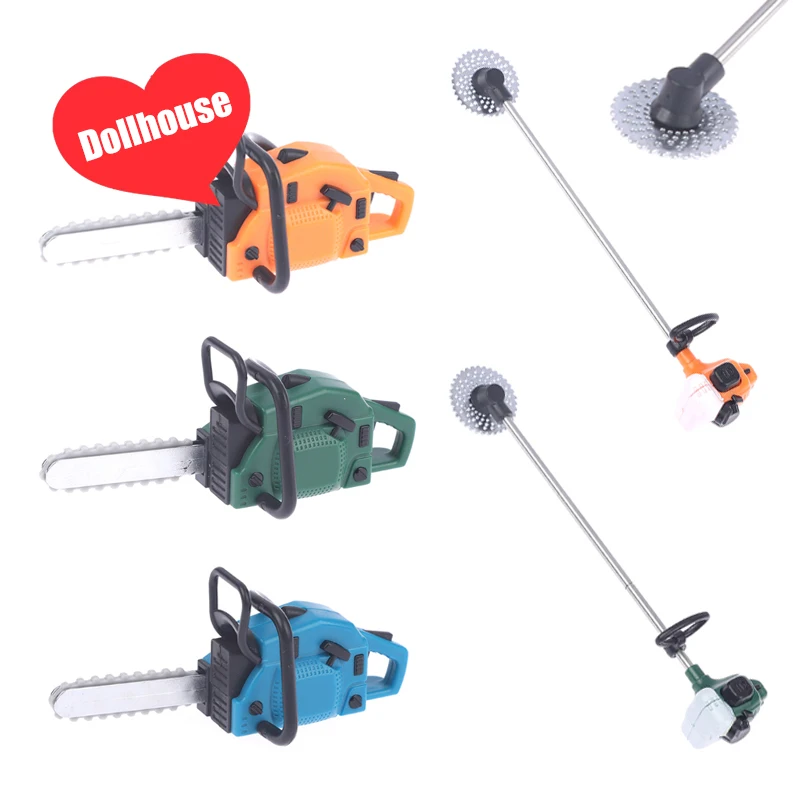 1Pc Simulation Dollhouse Miniature Mower Mini Electric Saw Pretend Toys Accessories For Doll House Play