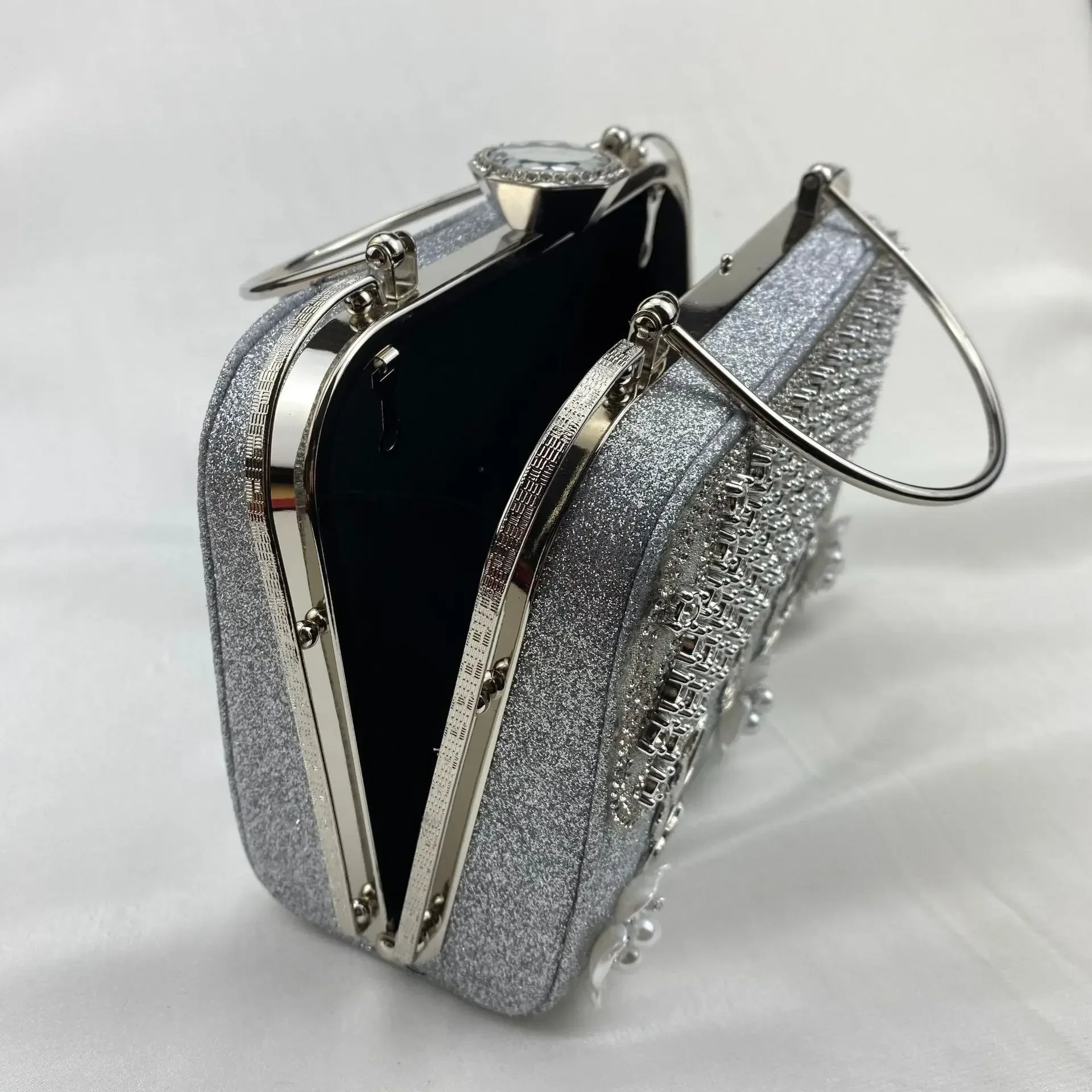 New Princess Bag Diamond Handbag Handbag Luxury Gold Crystal Rhinestone Evening Dress Handbag Women's Wedding Party Bag