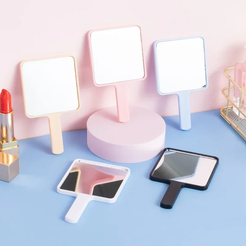 Extension Handheld Makeup Mirror Square Makeup Vanity Mirror with Handle Hand Mirror SPA Salon Compact Mirrors