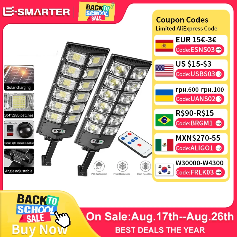 Led super brilhante ao ar livre movido a energia solar lâmpada à prova dwaterproof água sensor de movimento indução humana solar jardim luz quintal garagem luz