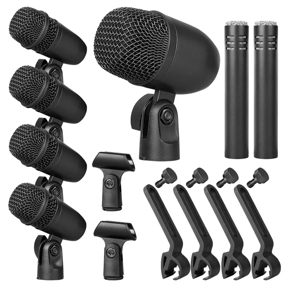 VOXFULL PG 7-Piece Drum Microphone Kit for Performing and Recording Drummers for Kick Drums, Snare, Rack/Floor Toms, Congas