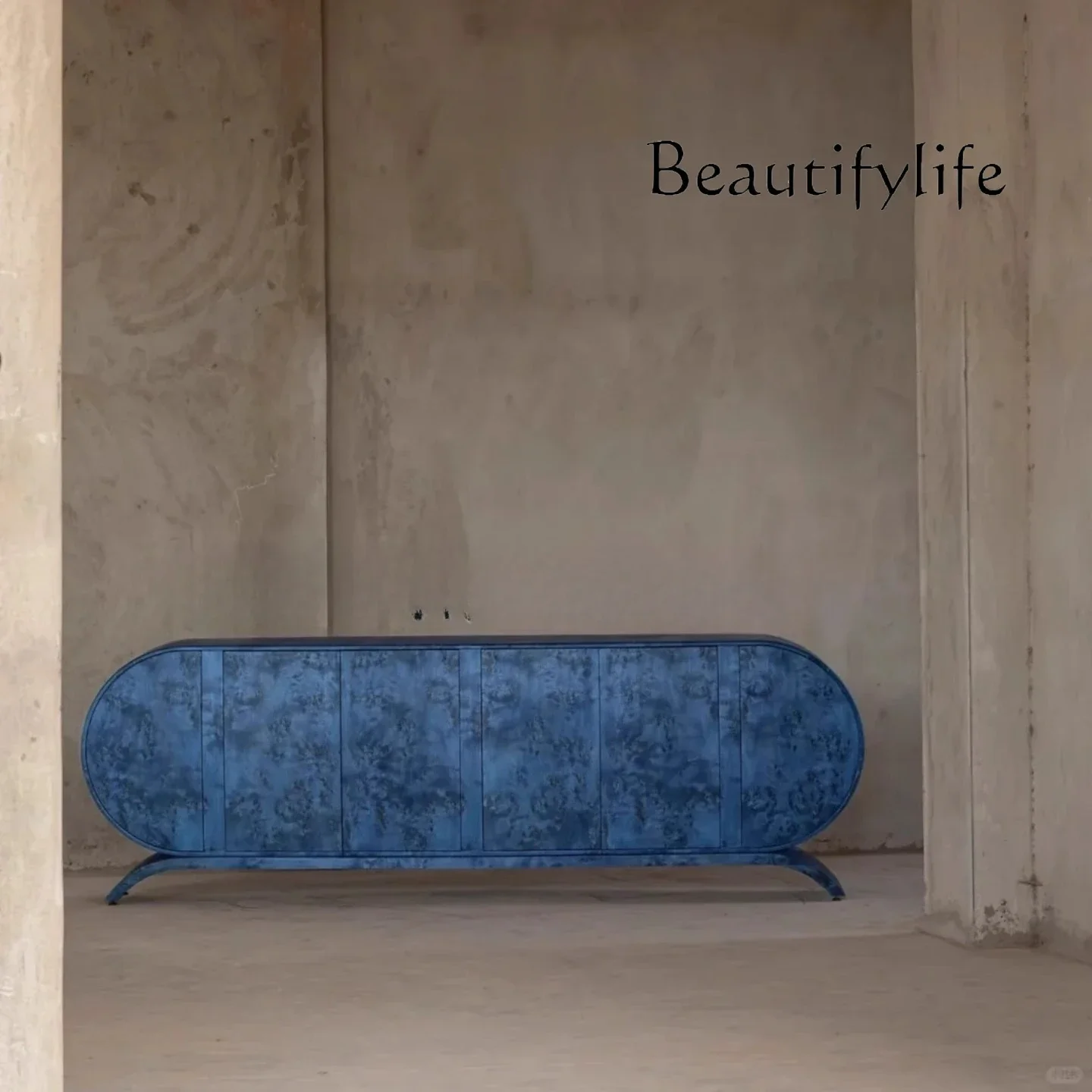 

YY Medieval Solid Wood Dining Side Cabinet, Living Room Locker, Tree Tumor Bark Creative Entrance, Retro Storage Cabinet