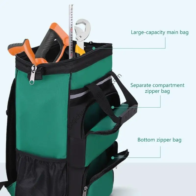 X7AB Zaino per attrezzi professionale Oxford impermeabile in tessuto Organizzatore attrezzi Zaino per riparazione Facile