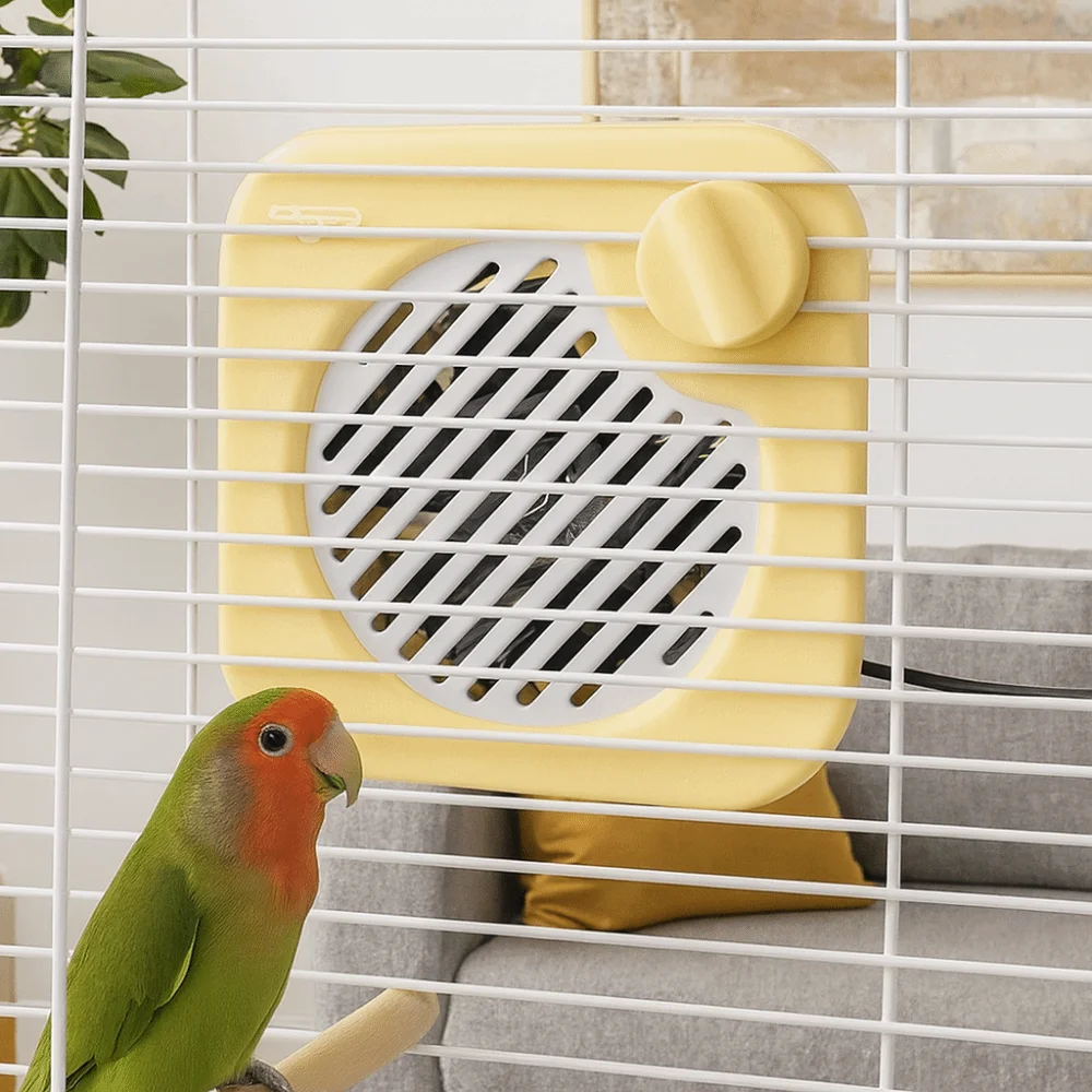 

Противоожоговый вентилятор для попугая, теплого воздуха, термостатический безопасный нагреватель для попугая, металлический жевательный автоматический обогреватель для клеток для птиц