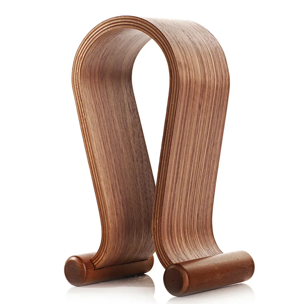 

Stylish U-Shaped Walnut Wood Headphone Stand - Earphone Bracket