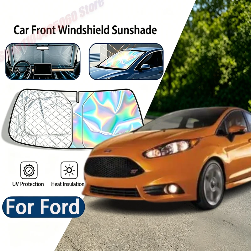 

For Ford Fiesta B479 2017-2023 2021 2022 MK7 Car Sun Visor Auto Front Windshield Sunshade Heat Insulation Summer Accessories