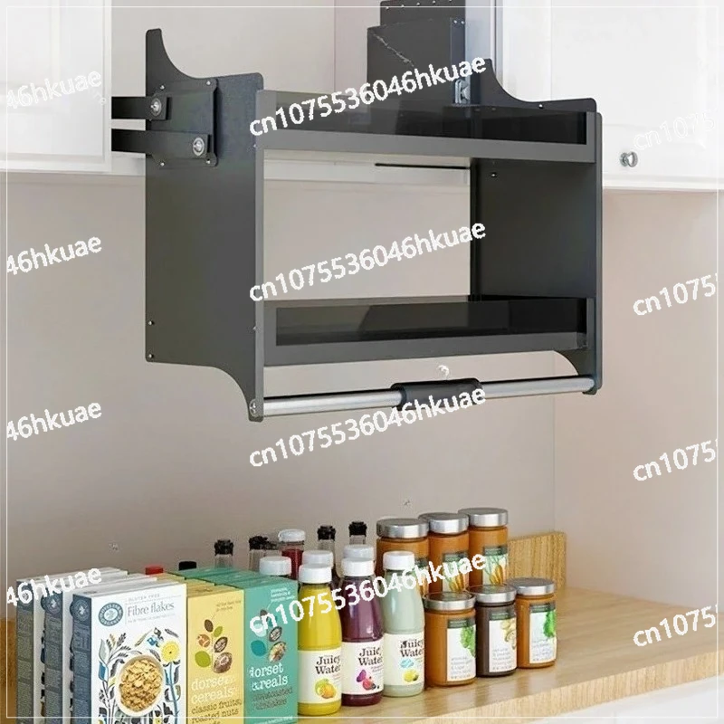 

Damping Lifting Basket Kitchen Cabinet - Aluminum Alloy Wall Cupboard, Top Cabinet Drop-down Seasoning Storage Rack