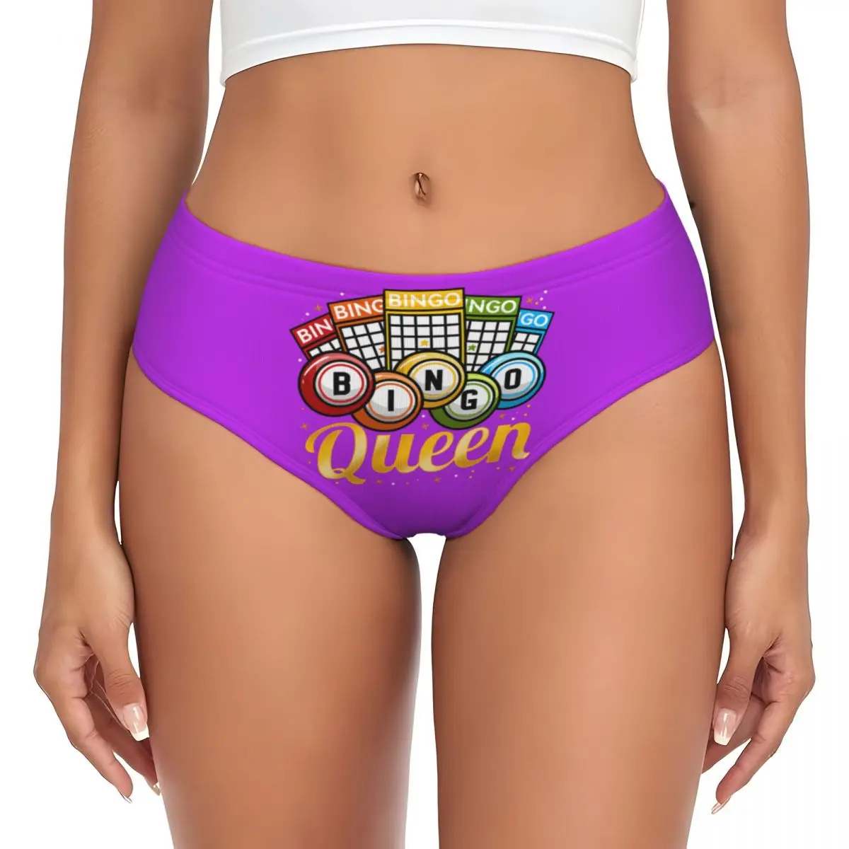 Custom Women's Bingo Queen Panties Stretch Briefs Underwear