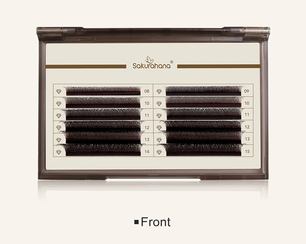 SAKURAHANA Braune automatisch blühende W-förmige 3D 4D 5D vorgefertigte Wimpernfächer, natürliche, weiche, professionelle Make-up-Wimpern – Detail 3