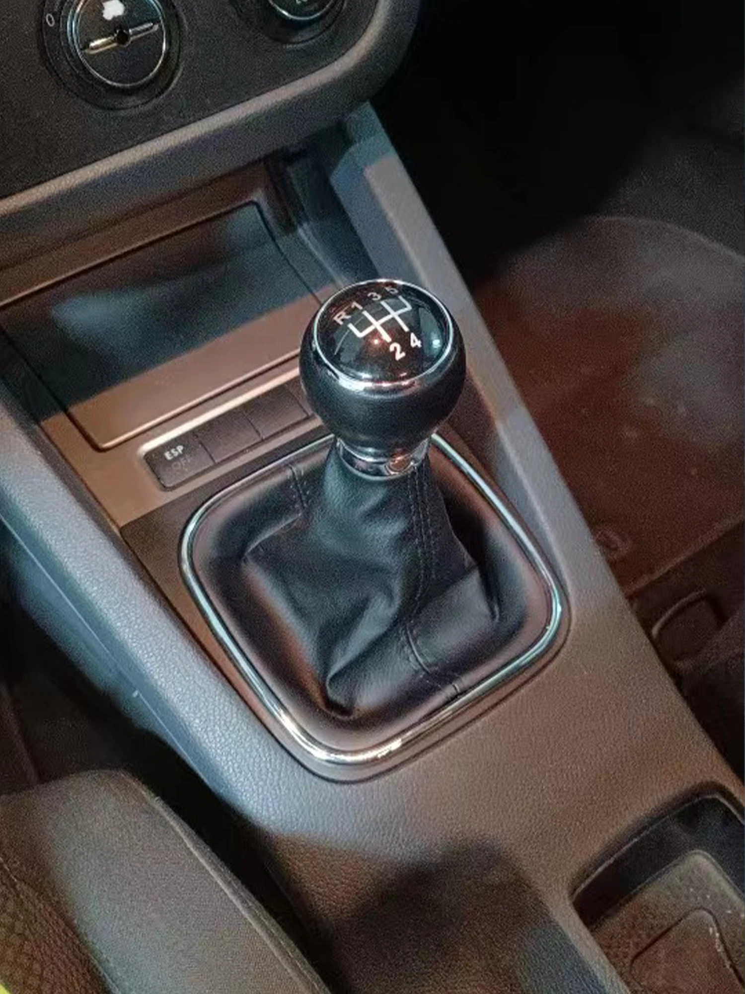 5/6 Speed Stick Schaltknauf mit Leder Boot Kragen Fall für Volkswagen VW Golf 5 V MK5 MK6 Jetta R32 2004-2014 Auto-Stying