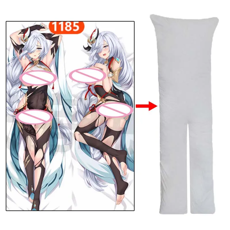 Genshin Auswirkungen Schönheit Shenhe Split Beine Dakimakura Onahole Sex Anime Kissenbezug 2WAY Waifu Shen Er Körper Kissen Cosplay Requisiten