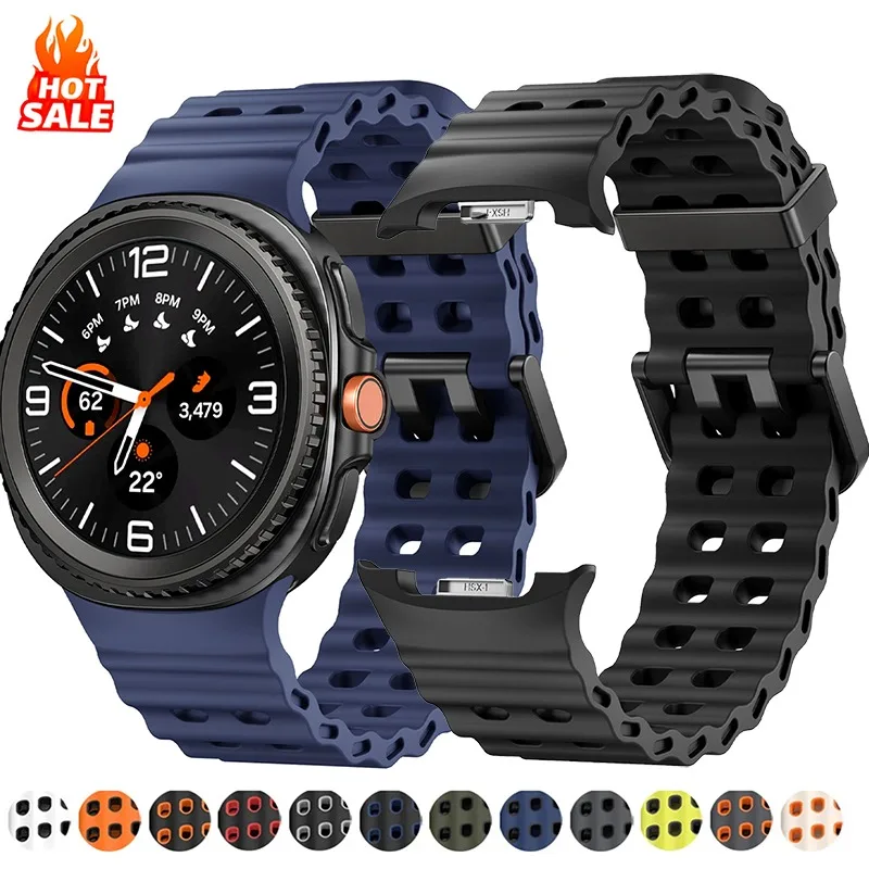 Silikonarmband für Samsung Galaxy Watch 8 44 mm 40 mm/8 Classic 46 mm Sportarmband für Galaxy Watch 8 Atmungsaktives Armband