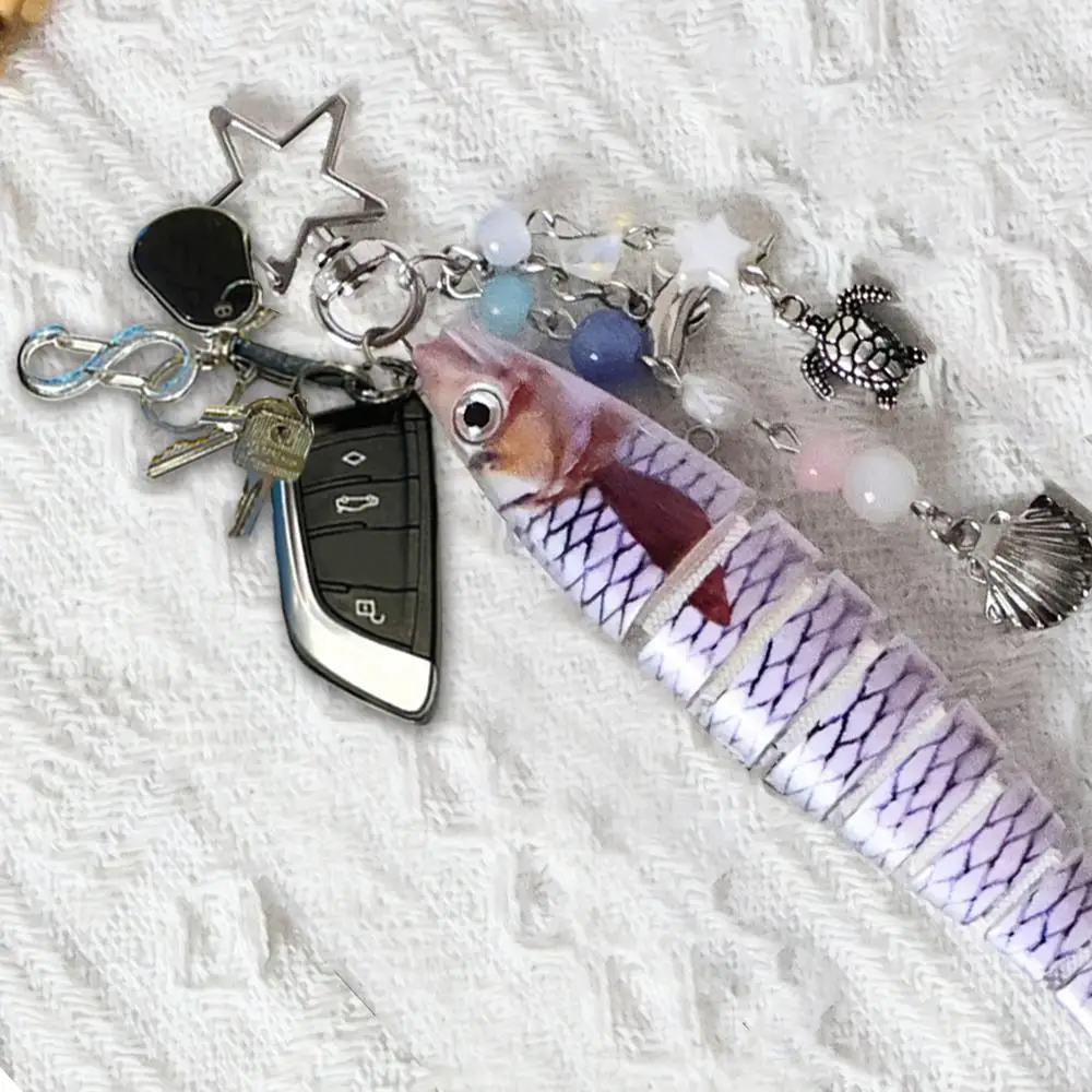 

Funny Keychains Backpack Pendant Chains Decoration Lovely Jewelry Artificial Fish Bait Swimbait Creative Unisex Phone Lanyard