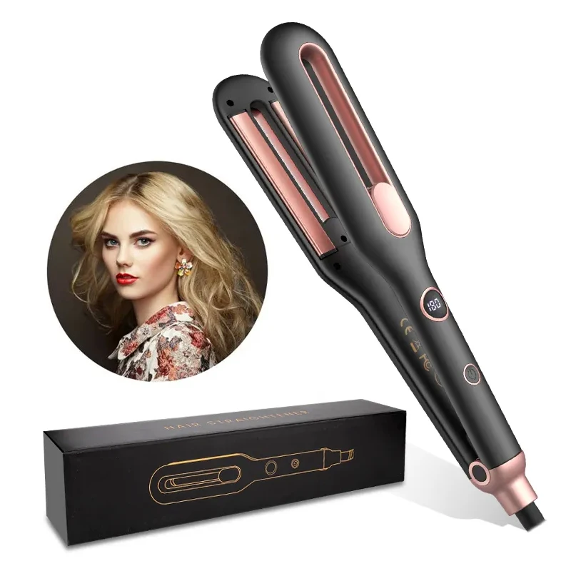 

New Arrival 2 In 1 Flat Iron Hair Straightener And Curls multi Portable Ceramic Tourmaline Hair Straightener Flat Iron