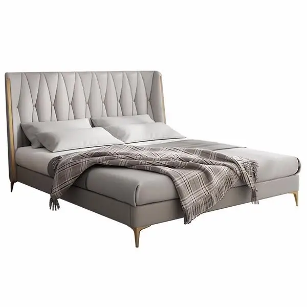 

Supply manufacturers wholesale soft furniture simple geometric soft bag double bed 1.8 meters modern Hong Kong-style light luxur
