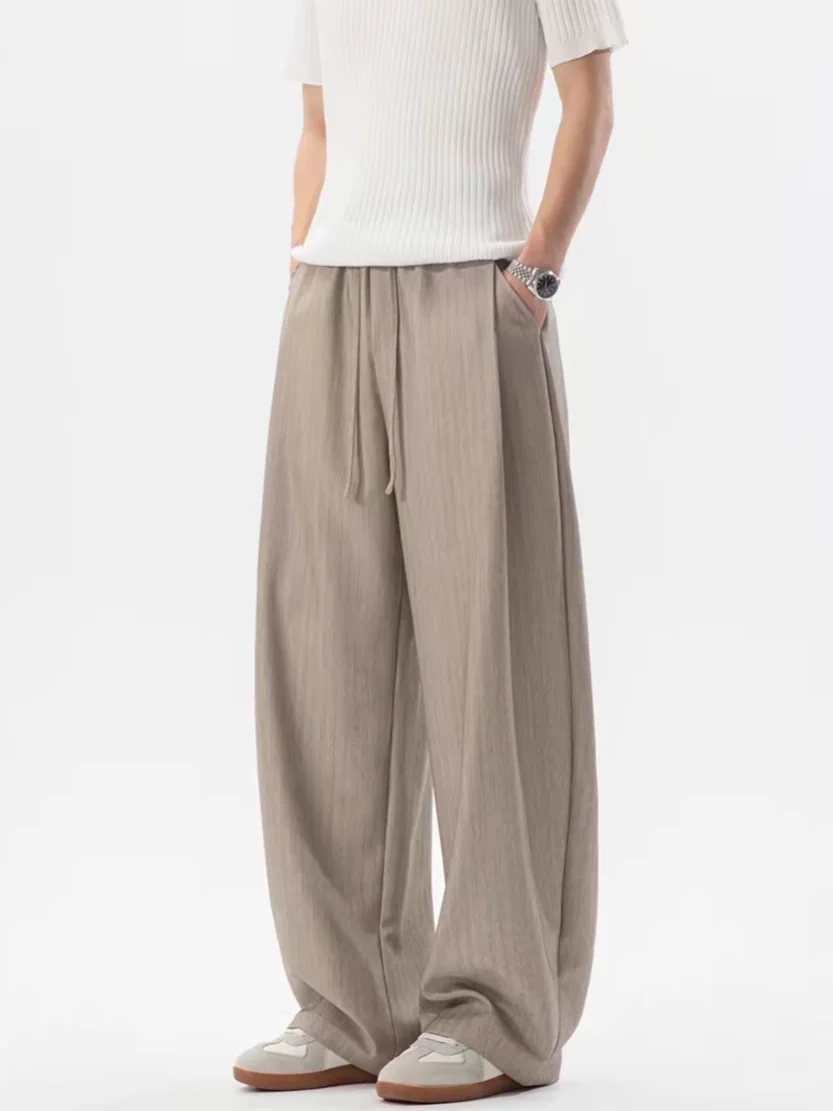 

Men's Casual Pants Spring Summer Anti-Wrinkle Drapey Straight Leg Pants 3D Tailoring Texture Pattern Fashionable All-Match