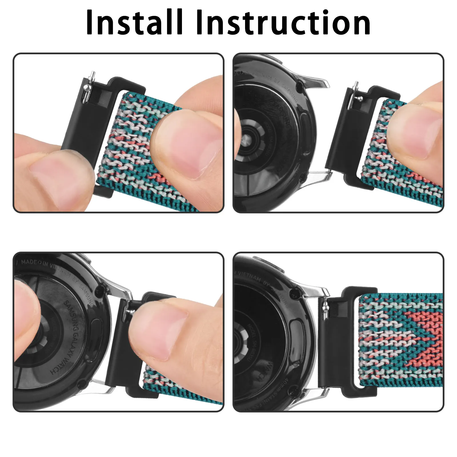 Nylon Strap For Garmin Venu /Vivoactive 3 Music/Vivomove HR Strap Bracelet Watchband For Garmin Forerunner 55 245 645 Music Band