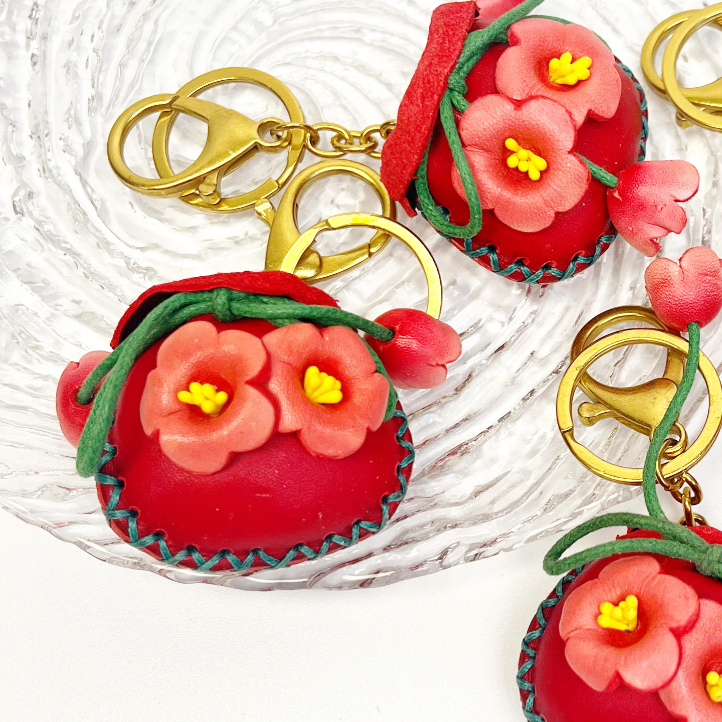 

Good Luck Small Handmade Bag Pendant Genuine Leather Keychain Decoration Universal High-End Cute Minimalist Charm