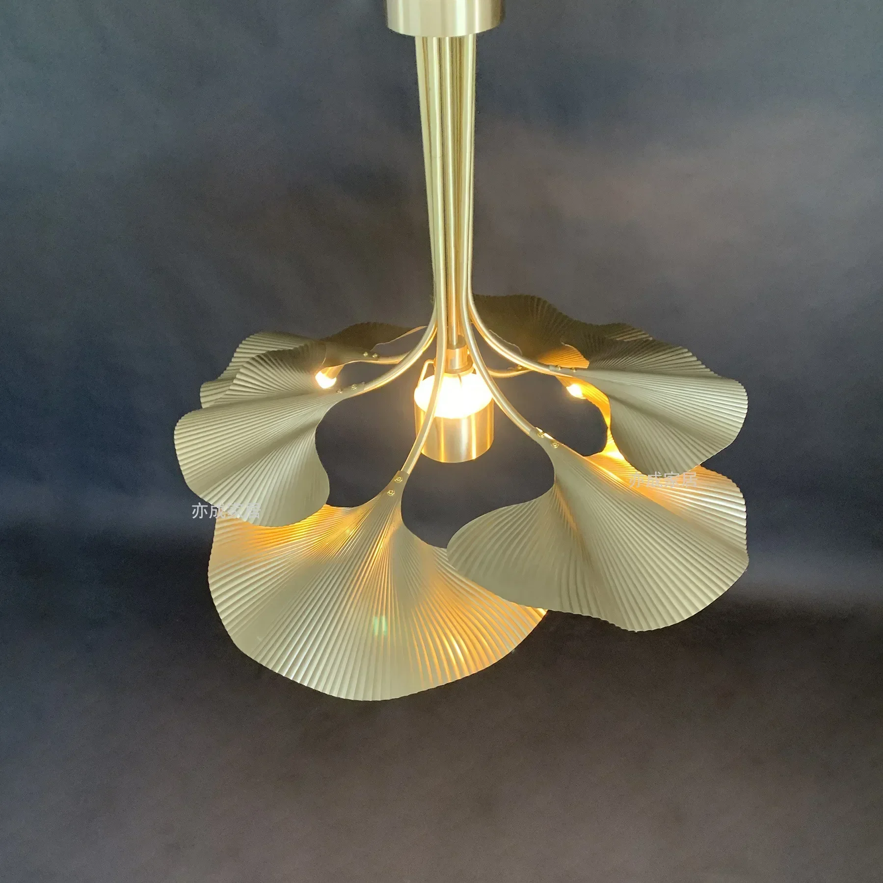 New Chinese style personalized all-copper ginkgo biloba chandelier creative living room bedroom chandelier