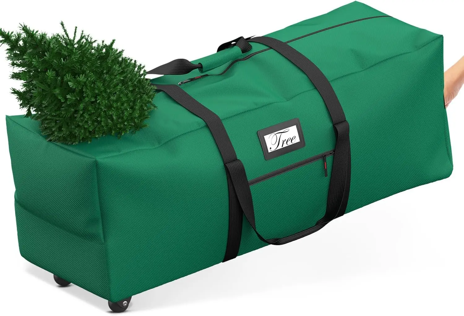 

Большая сумка для хранения новогодней елки 7,5 футов на колесиках, прочная водонепроницаемая ткань Оксфорд для удобной транспортировки и защиты