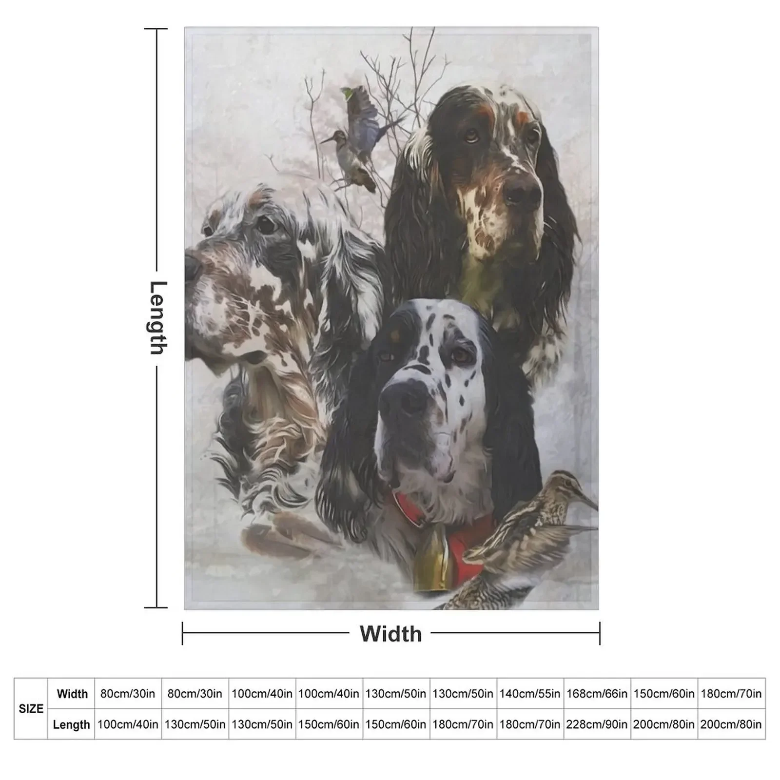 English Setter , Woodcock Hunting Season Throw Blanket Luxury Designer Fashion Sofas Hairy Soft Plush Plaid Blankets