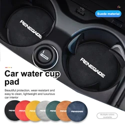 2Pcs Car Water Cup Coaster Non-Slip Auto Accessories For Jeep Renegade 2014 - 2021 JKU TJ YJ CJ Patriot Liberty
