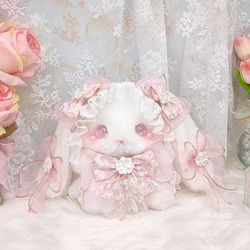 Lolita Lop Eared Rabbit Doll Bag Original Bow Cute Plush Bag Pearl Handmade