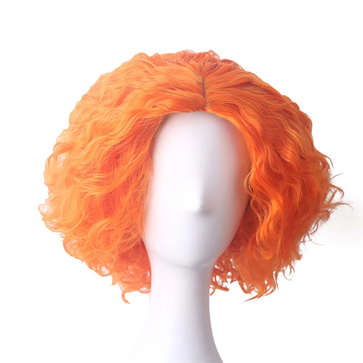 Anime Alice's Adventures Cosplay Mad Hatter Orange Short Curly Wig