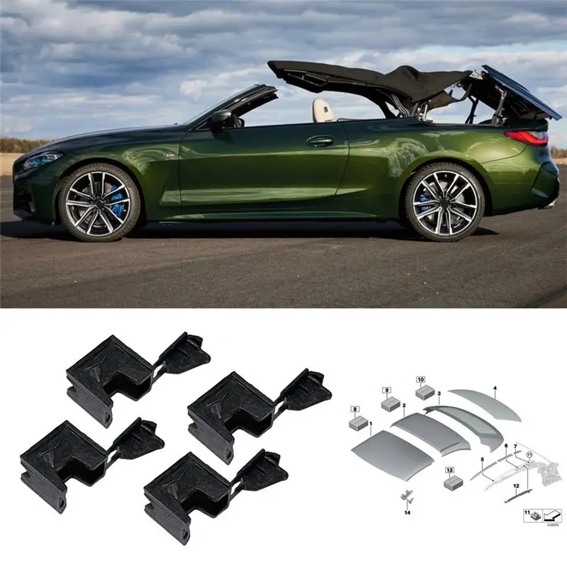 8Pcs Fixing Assembly Convertible Roof Hinge Cover Clip Buckle Roof Molding 54377187747 For BMW 3 Series 4 Series E93 -A02G