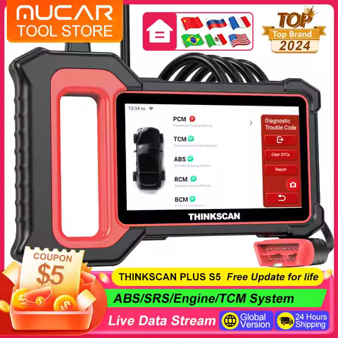 THINKCAR Thinkscan Plus S5 OBD2 Scanner ABS/SRS/ECM/TCM System Auto Vin Diagnostic Scan Tool Car Repair Tools For DIY Car Owner