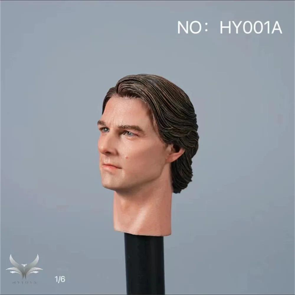 1/6 Tom Cruise Head Sculpt PVC Male Head Carving HY001A Actor  Model Fit 12'' Soldier Action Figure Body Dolls Collection