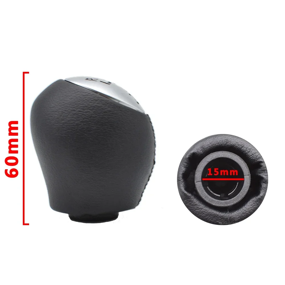 6 Speed Gear Shift Knob Leather Handleball For Renault Megane 3 III Scala CC Spain 2008 2009 2010 2011 2012 2013 2014 2016 2017