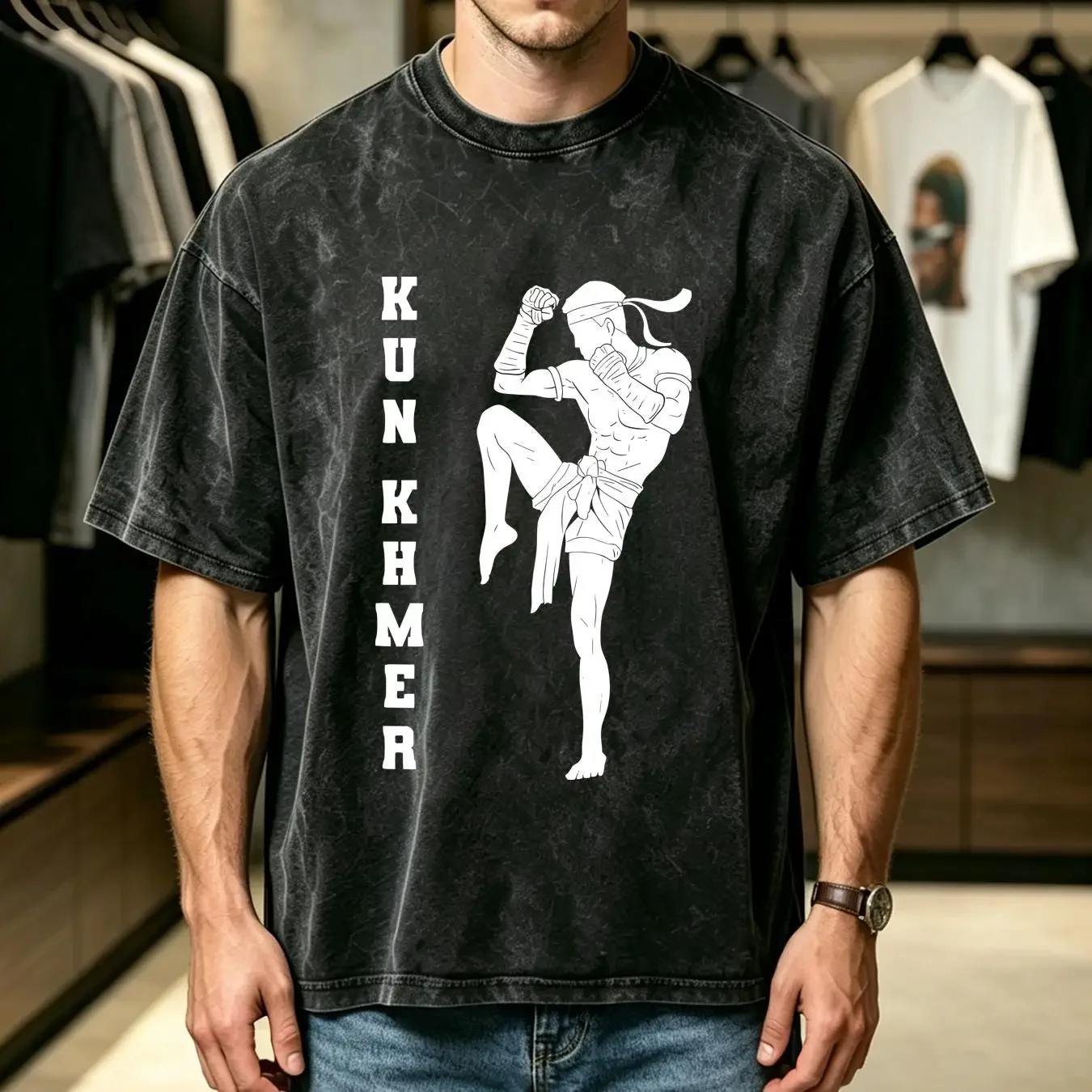 washed T Shirt New Limited Cambodia Martial Art Cambodian Khmer Kun Bokator vintage Washed streetwear Top For Everyday Wear