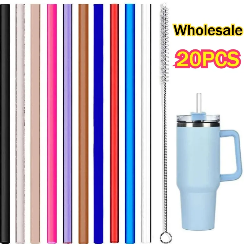 Replacement Straw Compatible with Stanley 40·30 oz Cup Tumbler Cup Straws with Cleaning Brush nsulation Cup Reusable Long Straws