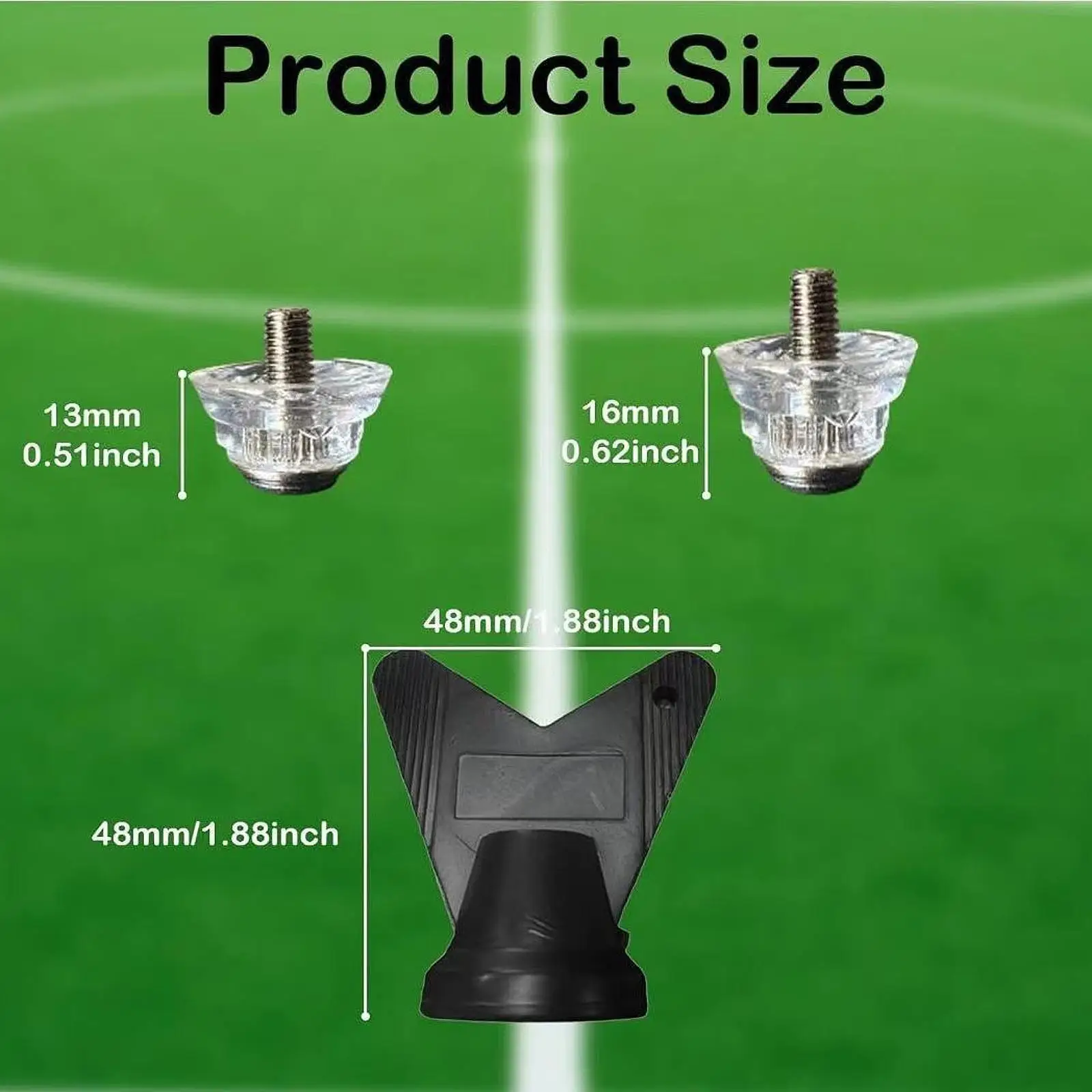 

12x Football Shoe Spikes Soccer Boot Cleats Portable Turf Thread Screw 5 mm Dia 13 mm 16 mm for Athletic Sneakers Competition