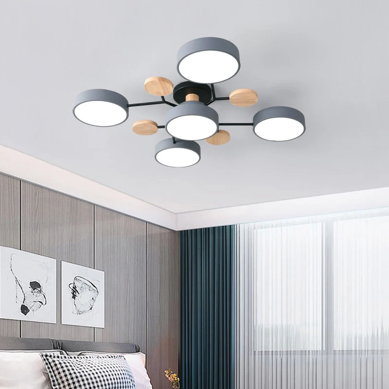 Modern Log Light Living Room LED Chandelier Bedroom Ceiling Lamp Kitchen Ceiling Chandelier Indoor Lighting Home Decorative Lamp