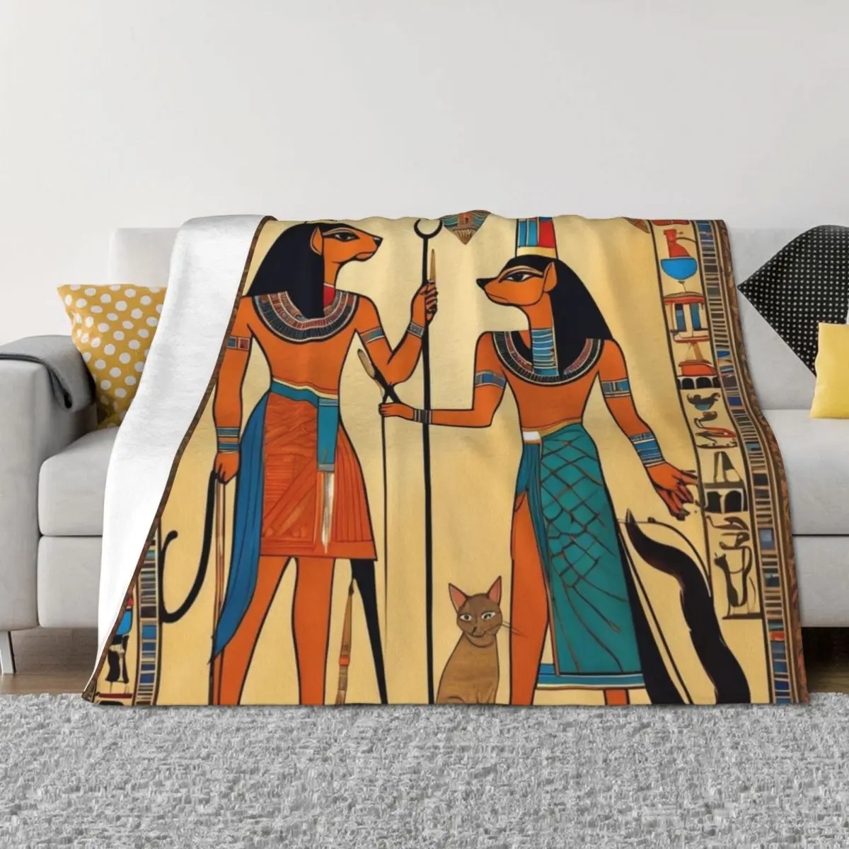 

Egyptian wall painting. Throw Blanket Baby Extra Large Throw Single Blankets