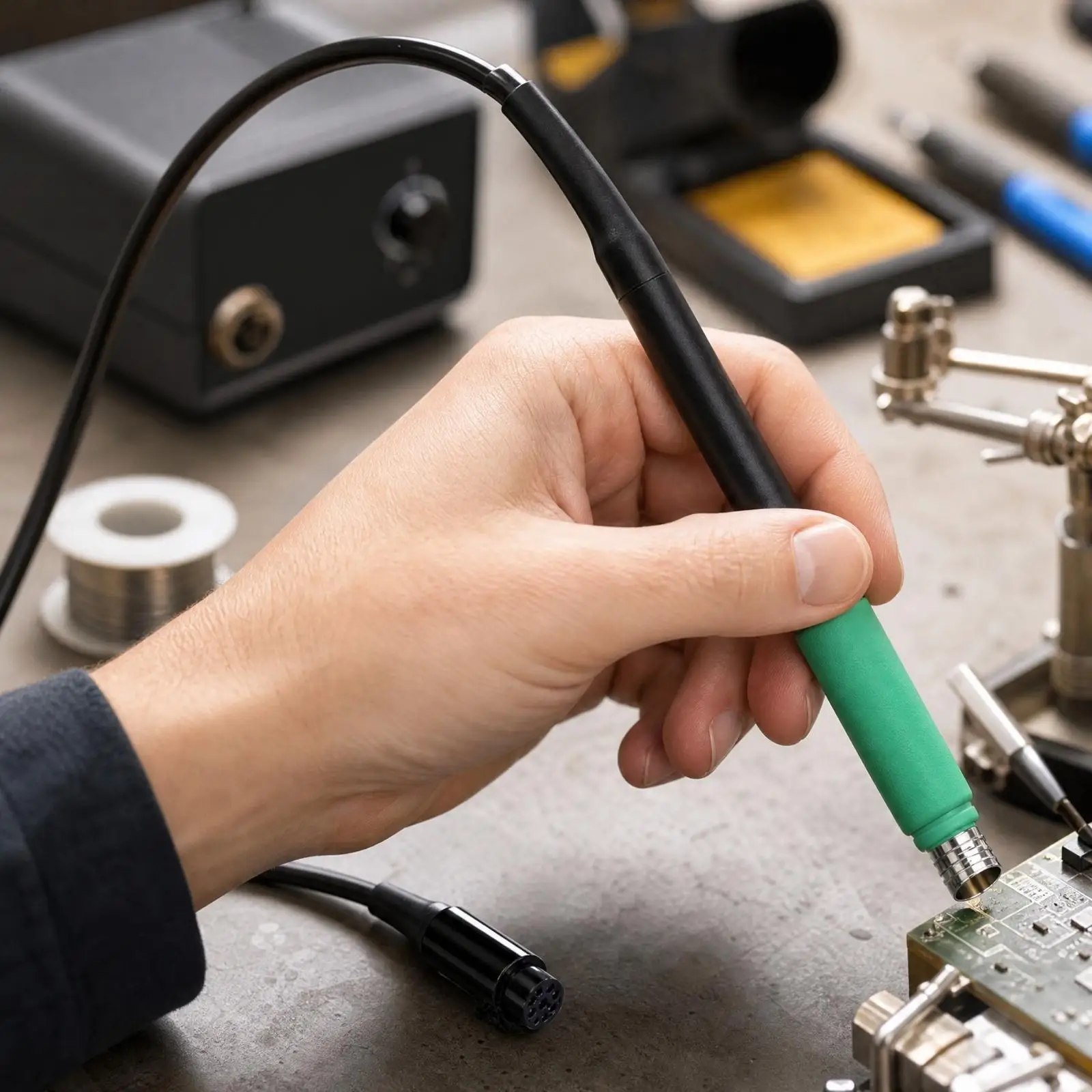 245 Soldering Iron Handle with Cable for Electronics Repair Compatible Soldering Station Heat Insulated Grip