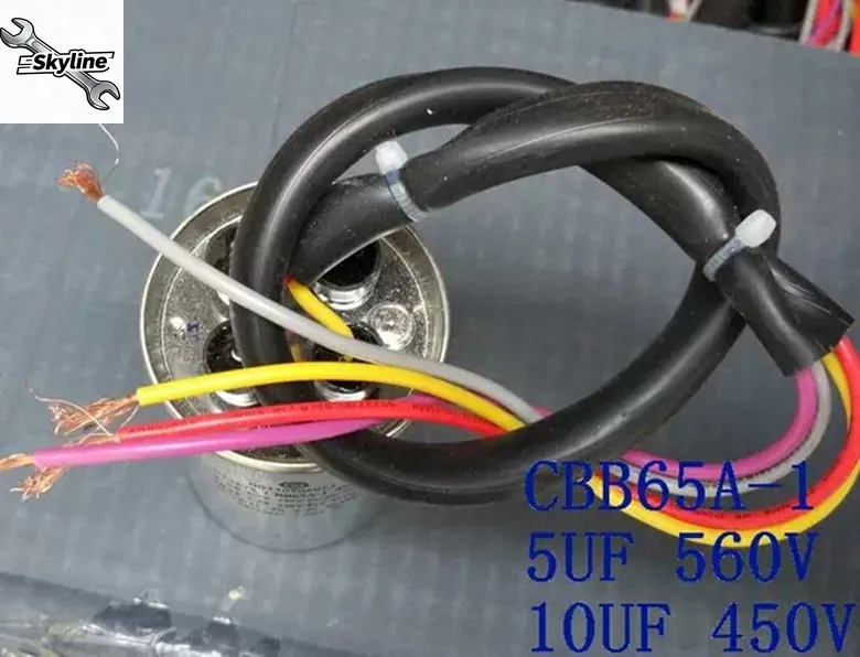 Washing machine capacitor CBB65A-1 5UF + 10UF450V four-wire parallel bar washing machine capacitor