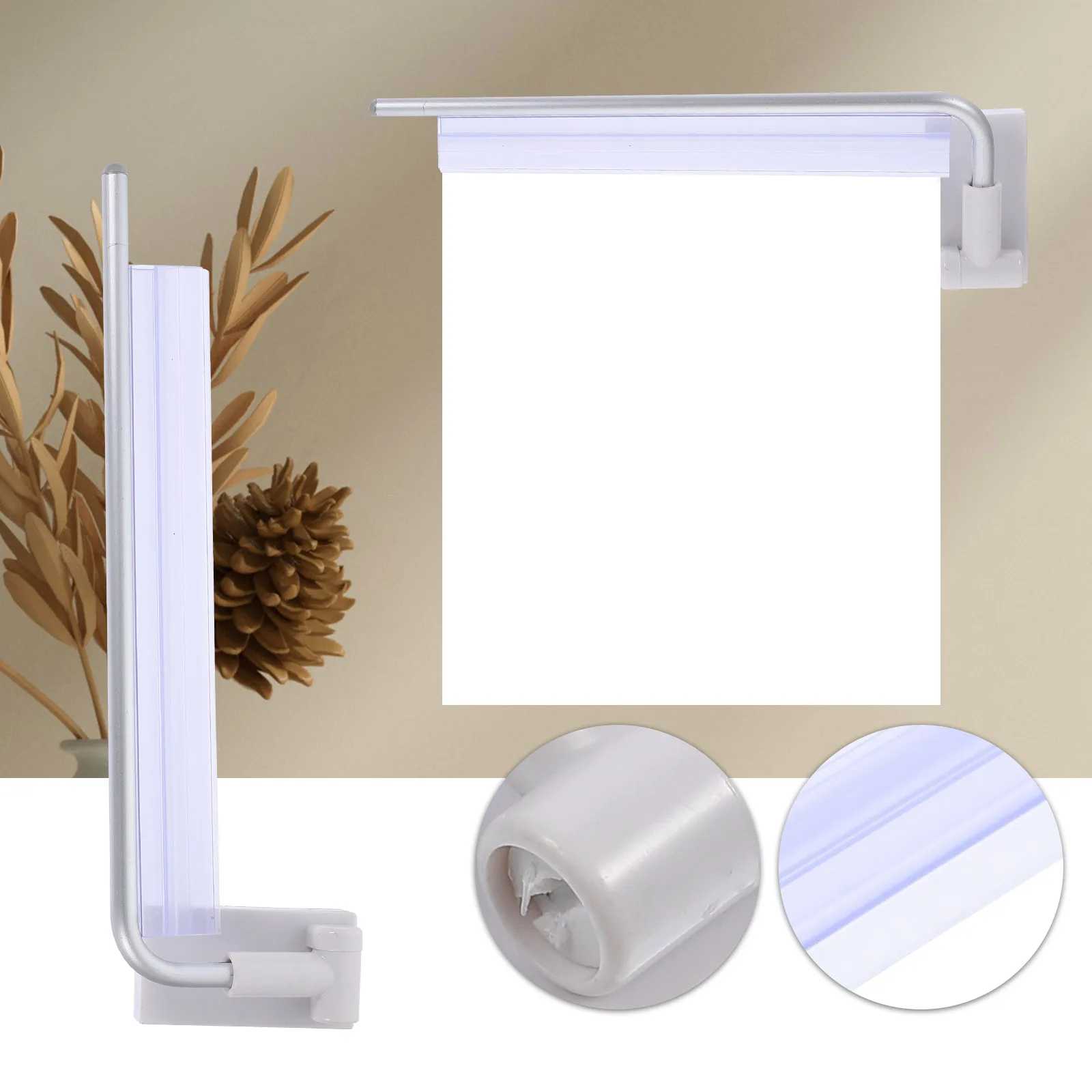 

Magnetic Sign 8.16 Inch Wide Transparent Acrylic White 90 Degree Base Display Sign Bracket St for Mall Supermarket