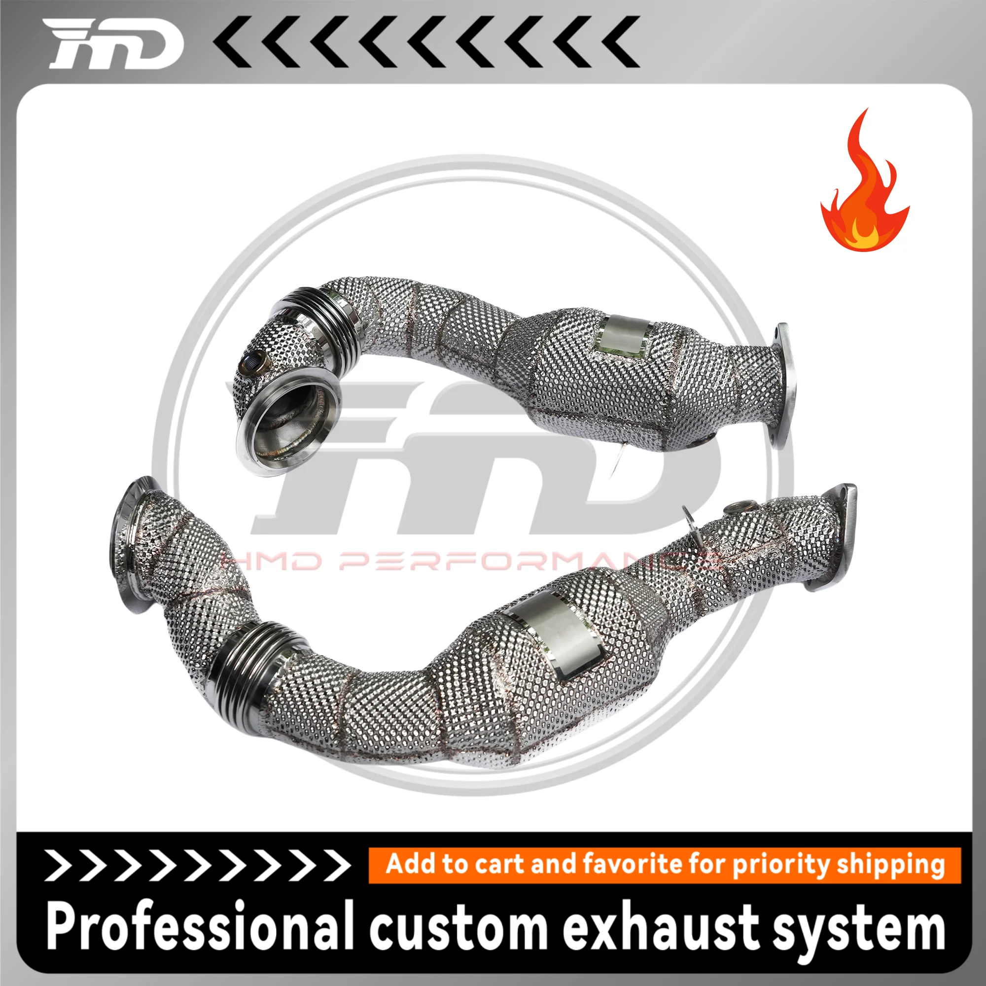

HMD Stainless Steel Exhaust System Performance Downpipe For BMW 1M E82 N54 Car Heat Shield Auto Parts