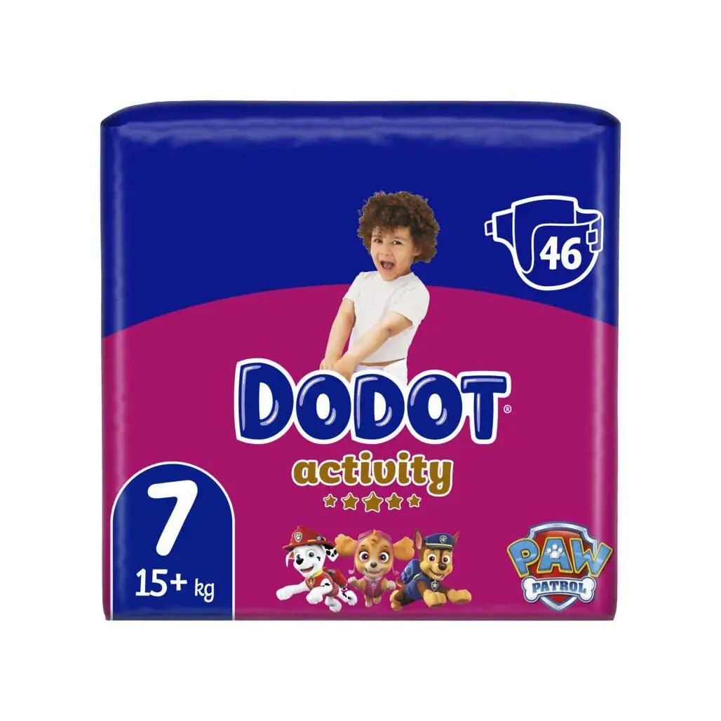 Dodot Activity Talla 7 (+15kg) – 46 Pañales Desechables, Máxima Absorción y Comodidad para Bebés