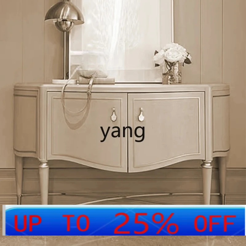 

Lmm Solid Wood Dressing Table Living Room Console Tables Light Luxury Curio Cabinet Side Table Storage Cabinet