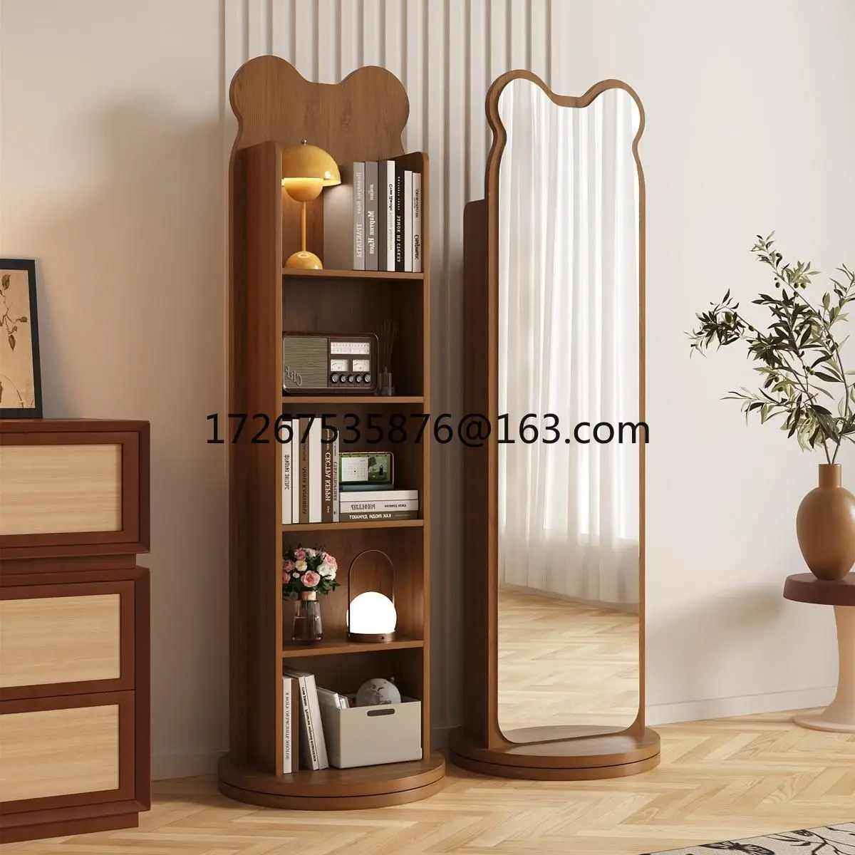 

Bear full body floor mirror girls bedroom cute practical dressing fitting mirror household wall-mounted mirror