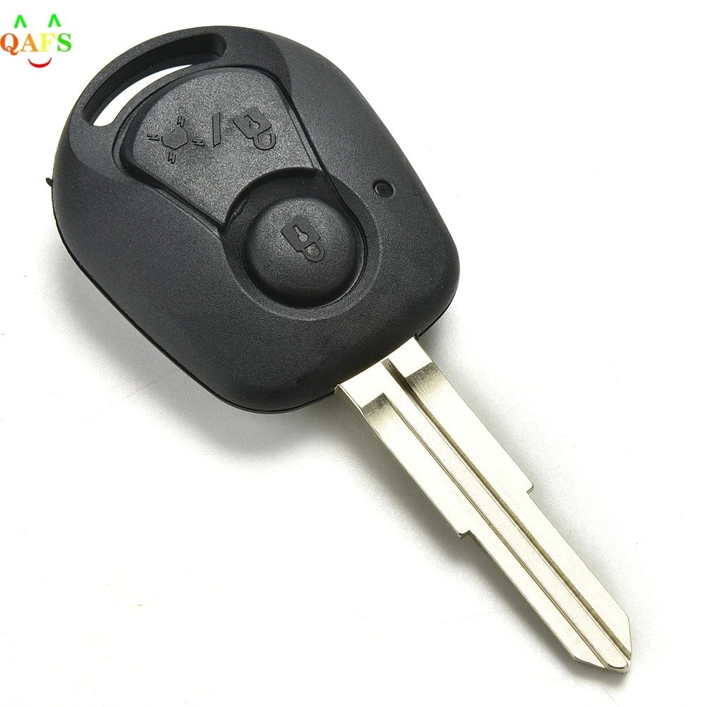 Remote Key Shell With Logo For Ssangyong Actyon Kyron Rexton Uncut Blade Key Fob Cover Case Replacement 2 Buttons