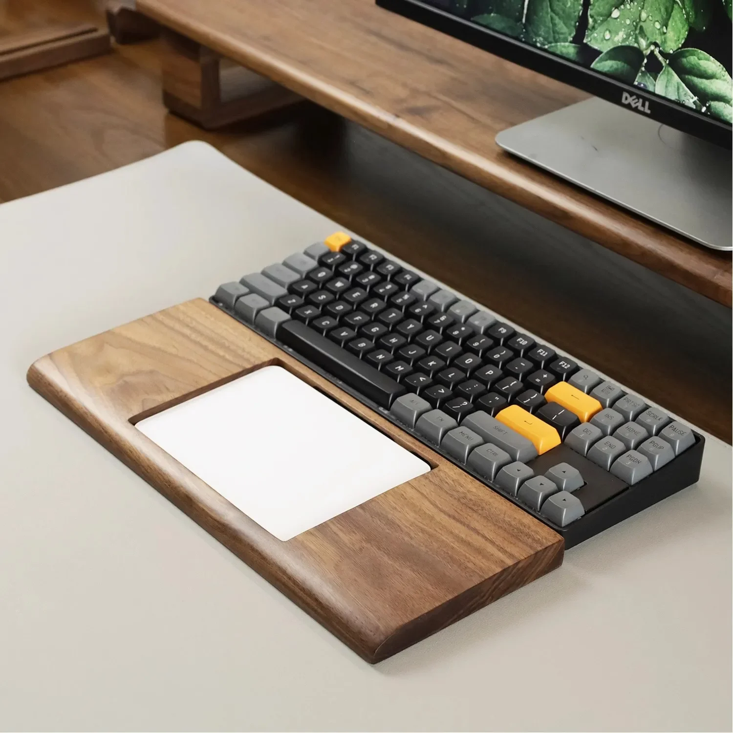 Custom Keyboard Wrist Rest Magic Trackpad Base Mechanical Keyboard Hand Support Multifunctional Bracket Walnut Wood Accessories