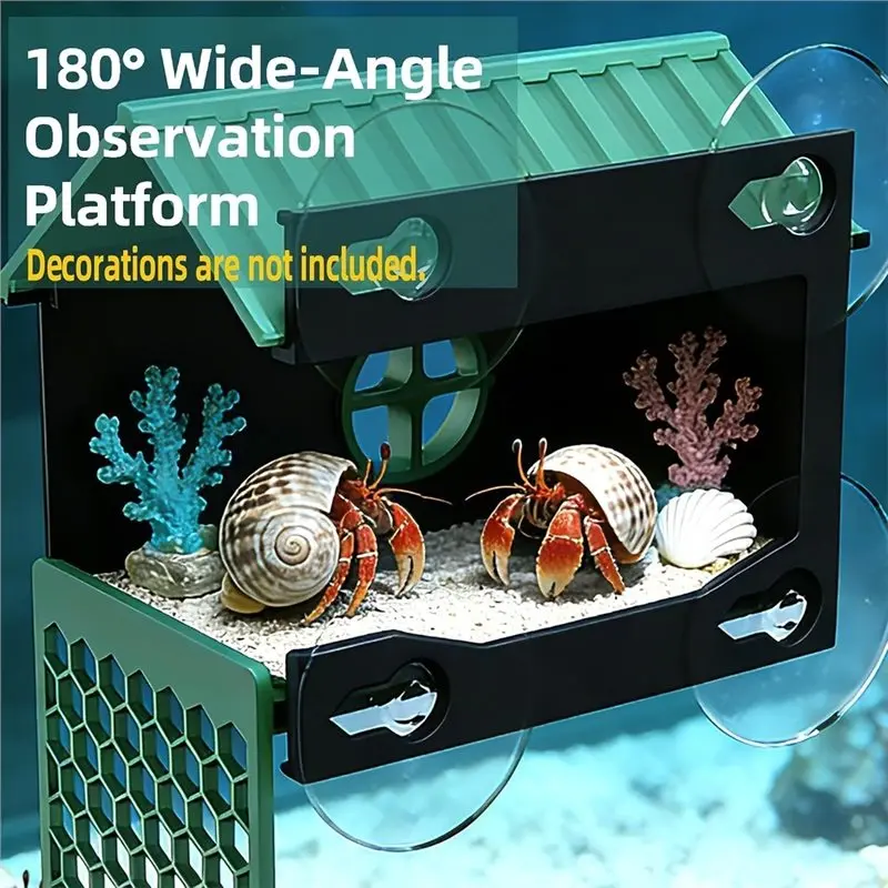 ABUG-For Lizards And Tarantulas Compatible, Foraging Cave With Ladder, Climbing Wall & Hermit Crab Hideaway