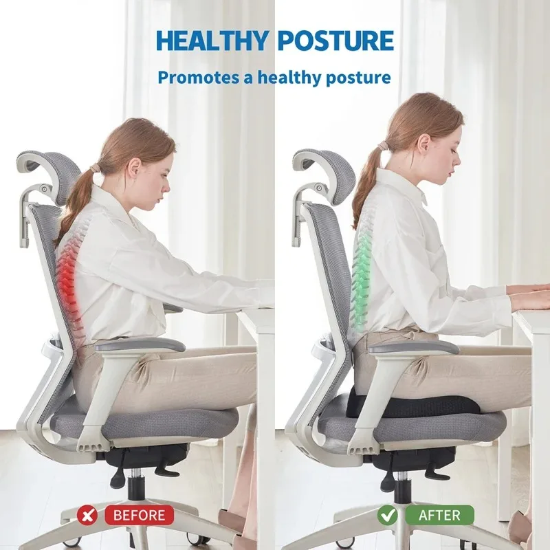 U-shaped Gel Memory Foam Seat Cushion Massage Car Office Chair for Long Sitting Coccyx Back Tailbone